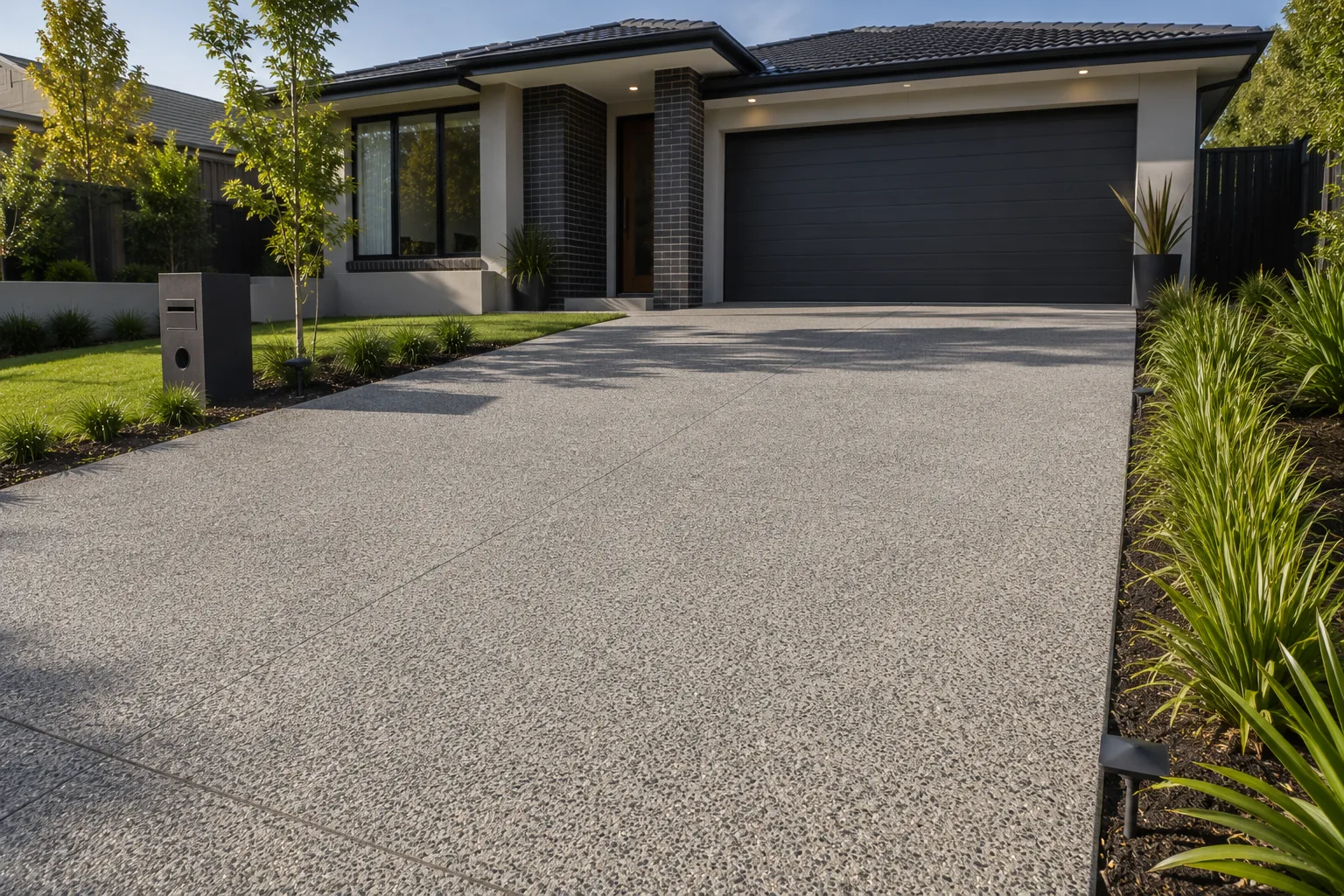 Concrete driveway on an Ermington property