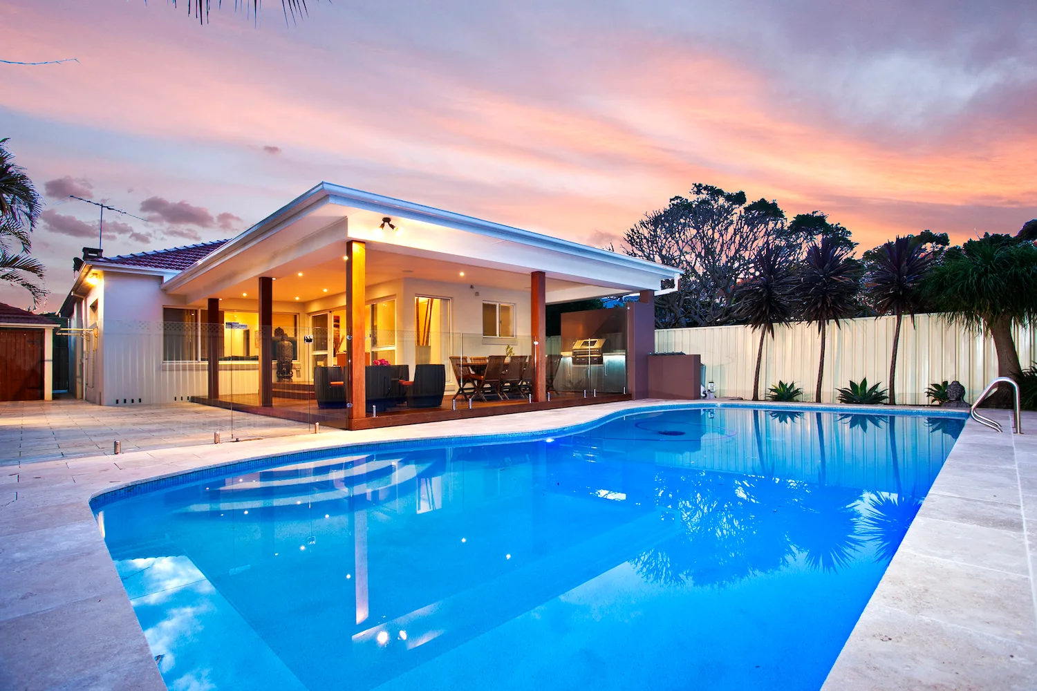Pool surround paving and concrete edging
