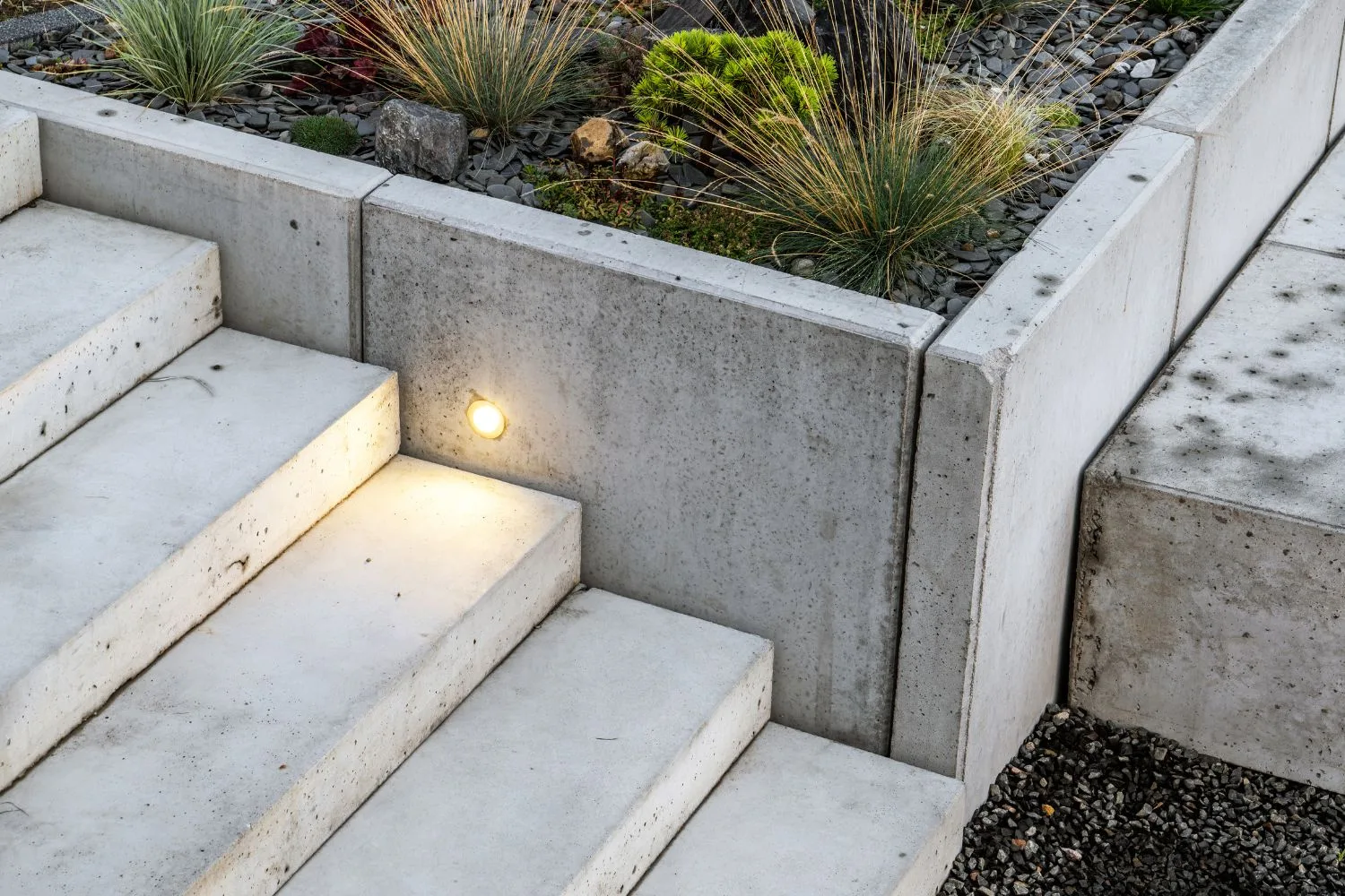 Solid concrete steps providing safe access to a property